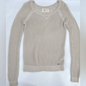 Hollister Y2K Vintage Open Knit Metallic Slim Fit Sweater Top Size Small
